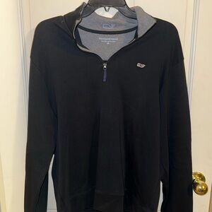Vineyard Vines Men's Zip-Up Black Sweater